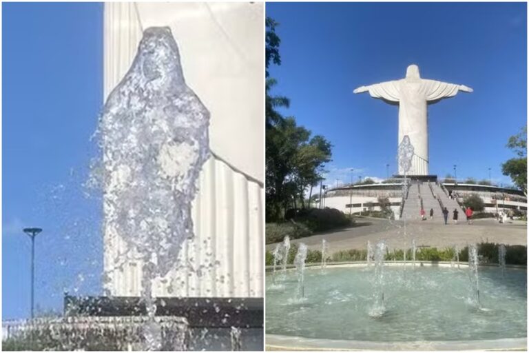 Consegue ver? Foto de esguicho de fonte é atribuída a Jesus