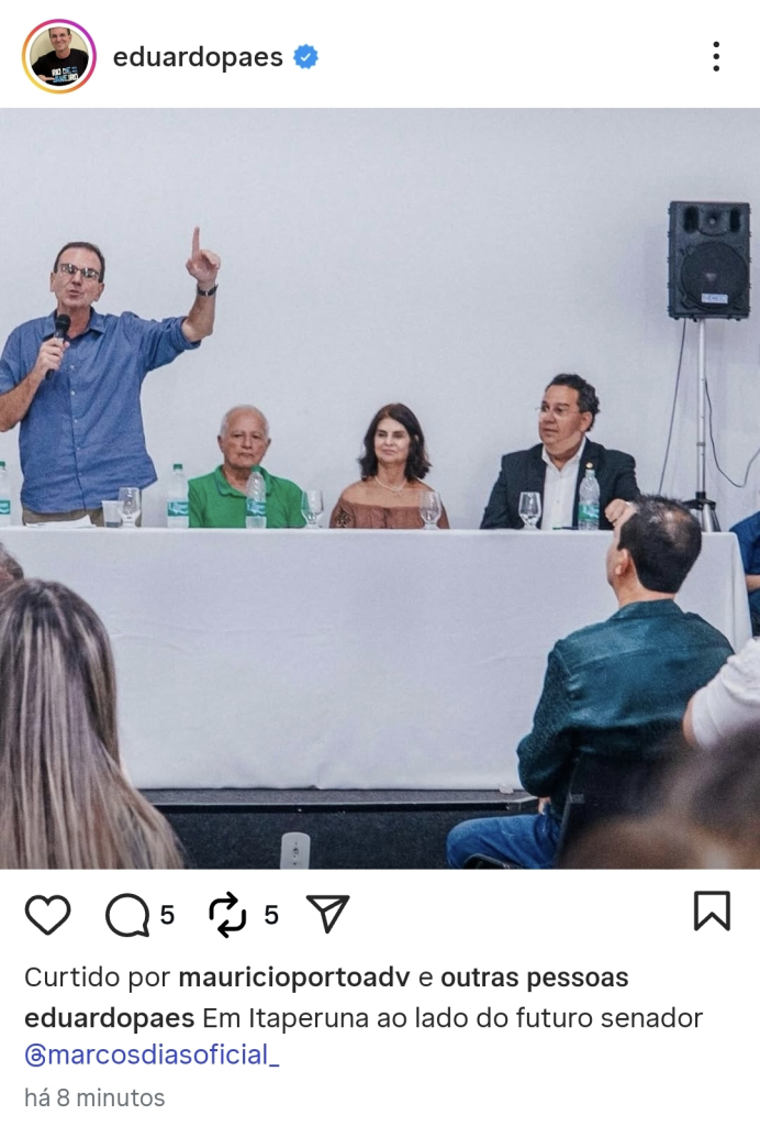 pré-candidatos ao governo do estado, Paes e Douglas Ruas aproveitam o sábado em clima de passeio pelo interior