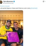 Direita em festa: Eduardo e Flávio Bolsonaro comemoram Neymar na Copa