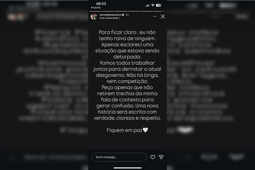 Após expor humilhação de Flávio, Michelle diz que não tem “raiva de ninguém”