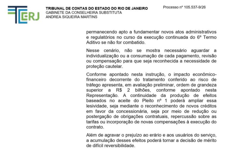 TCE investiga renovação de contrato na RJ-116 que pode gerar prejuízo bilionário aos cofres públicos