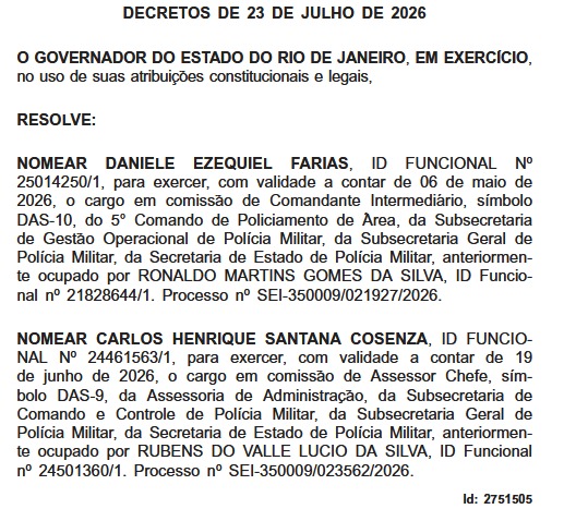 Couto segue a previsão do tempo, baixa a temperatura e encerra a semana com apenas duas nomeações na PM