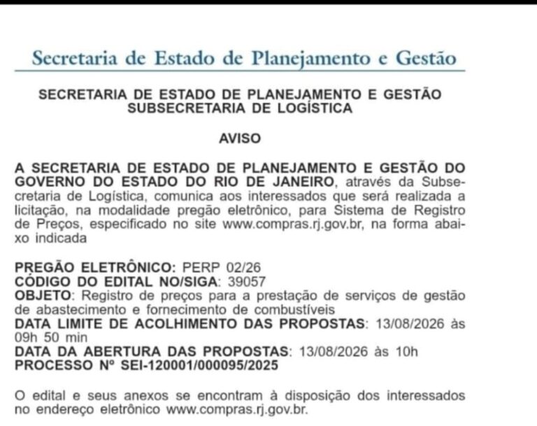 Secretaria de Planejamento lança edital para fornecimento de combustíveis unificado para a frota estadual; economia prevista é de R$ 11,5 milhões