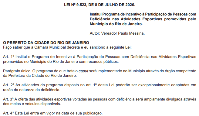Rio cria programa que incentiva a participação de pessoas com deficiência e autistas no esporte