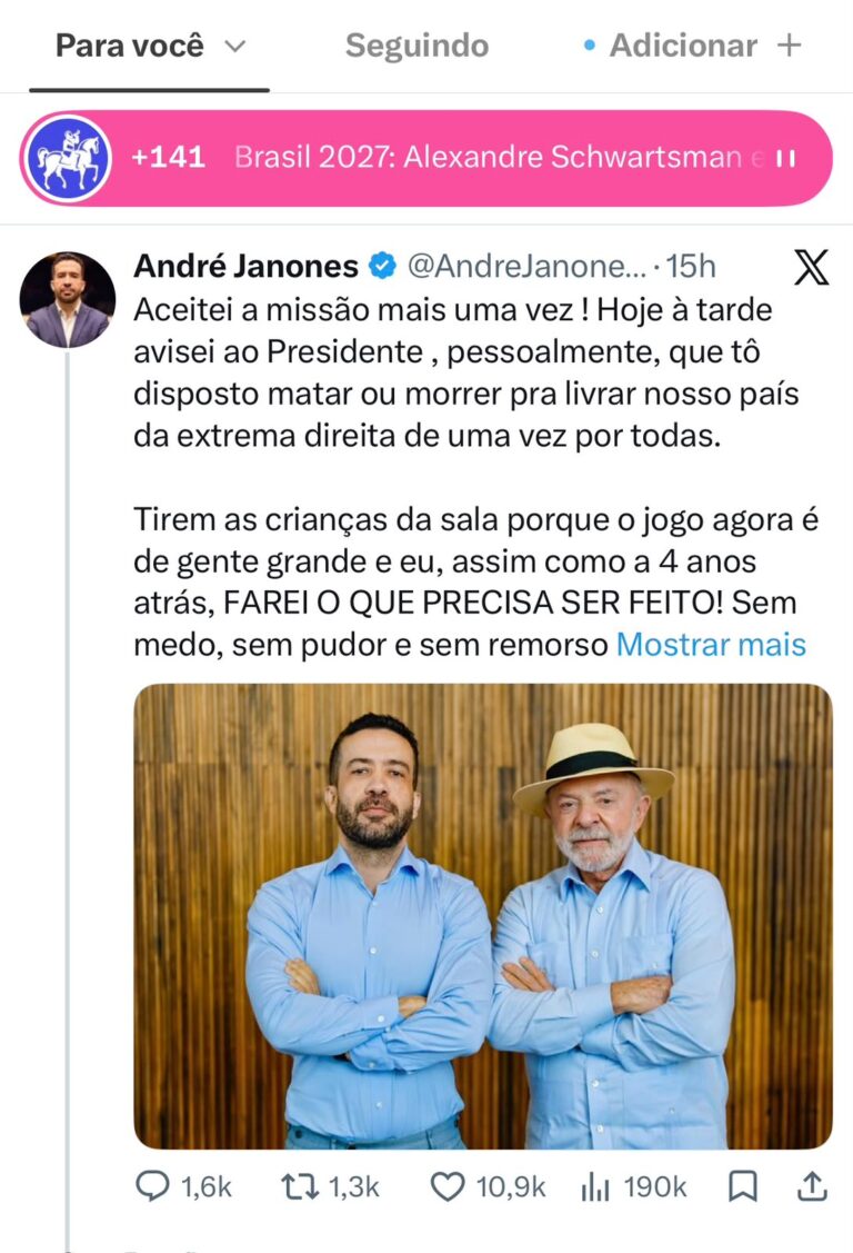 Alana Passos entra com ação no MPF contra André Janones por suposta incitação ao crime em publicação nas redes