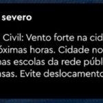 Defesa Civil emite novo alerta em celulares no Rio para ventos fortes