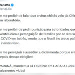 Gleisi aciona PGR contra Zanatta por posts sobre vacinação infantil