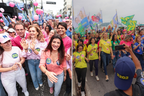 vices e esposas de Paes e Ruas fazem caminhadas de campanha no mesmo dia