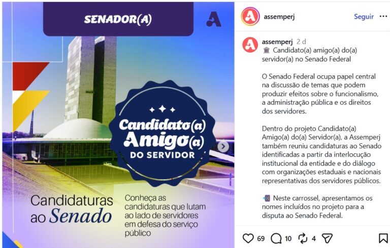 ‘Candidato amigo’? TRE-RJ manda associação de servidores do Ministério Público Estadual apagar posts no Instagram