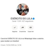 Ao TSE, PGE se manifesta contra suspensão do canal “Exército do Lula”