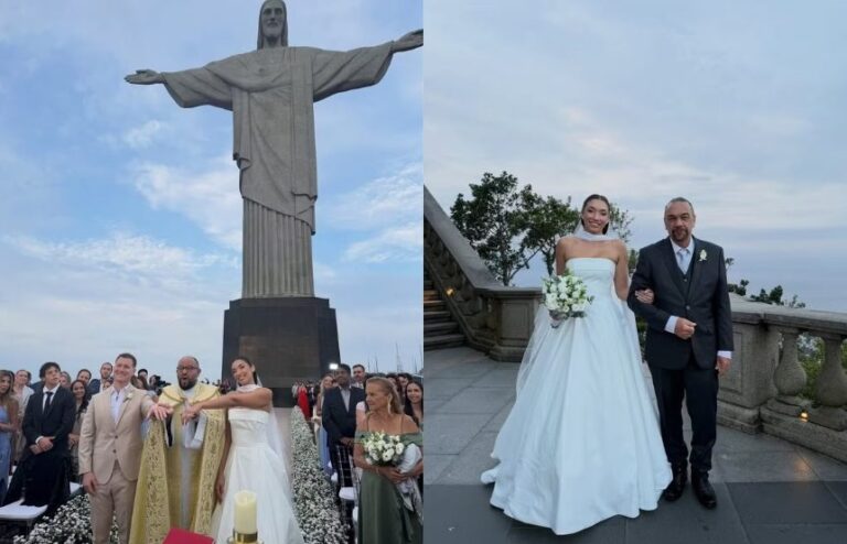 Filha de Verônica Costa mostra fotos de casamento no Cristo Redentor; Ela foi vestida de noiva a presídio
